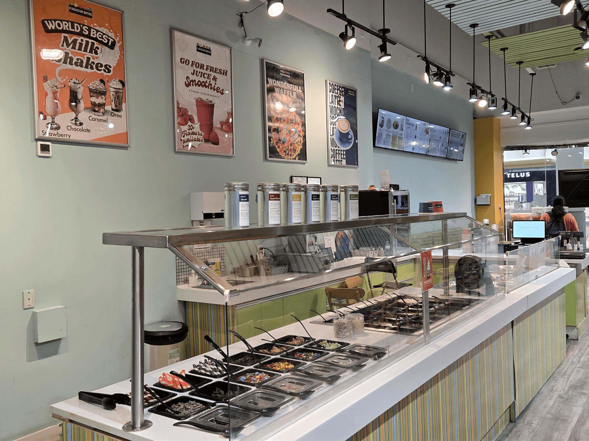 Flavour Bites service counter and toppings station