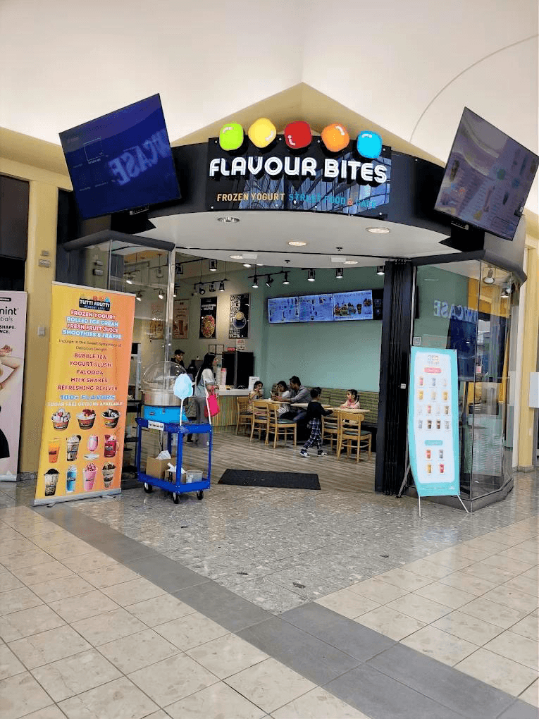 Entrance to an operating Flavour Bites café in Canada